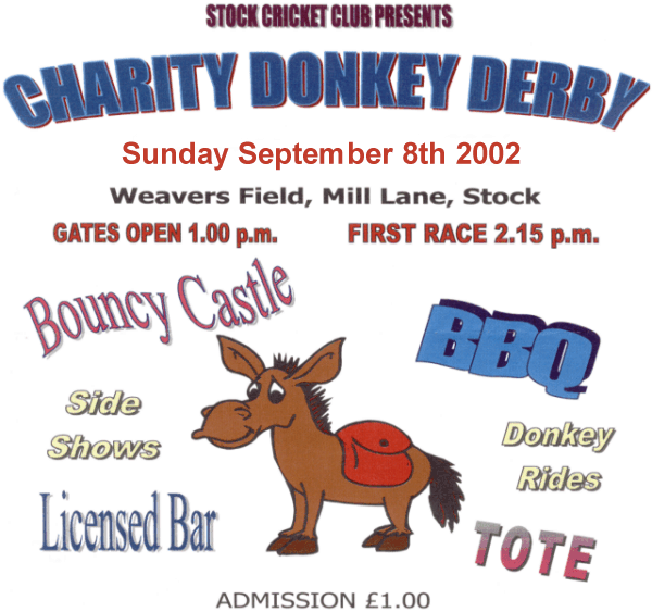 Stock Donkey Derby. Click here for text only version plus more info and contacts